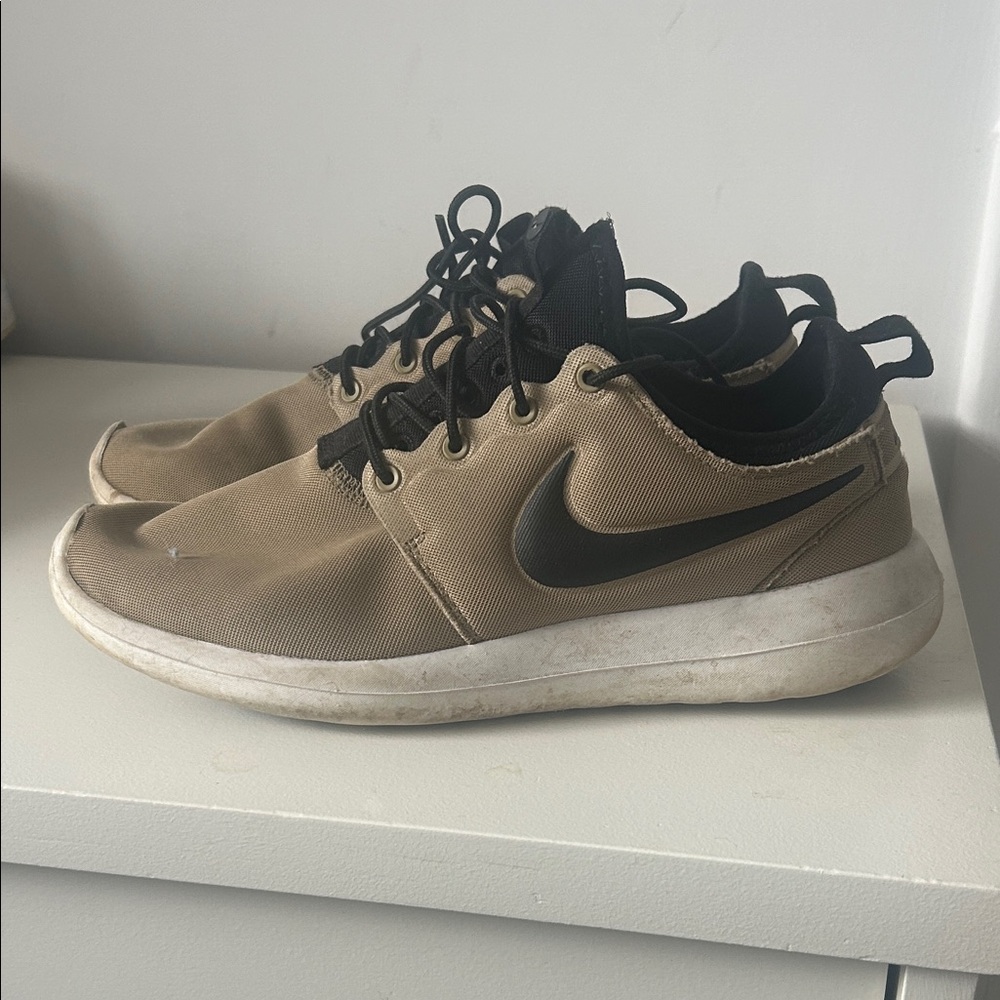 Nike Tan Sneakers with Black Swoosh